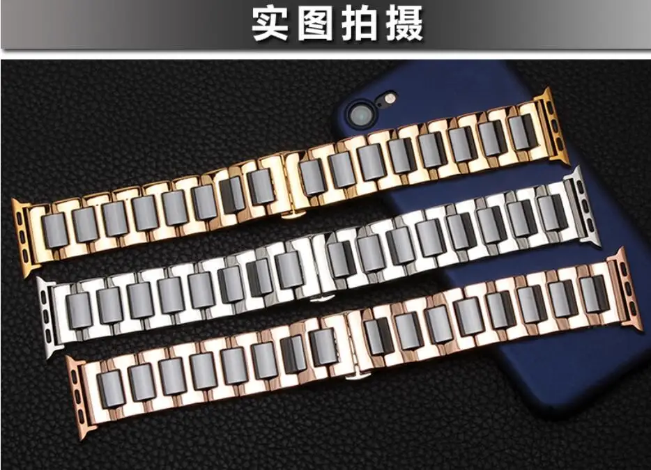 Браслет керамический из нержавеющей стали для Apple Watch Band 38 40 браслет iwatch band 42 мм 44