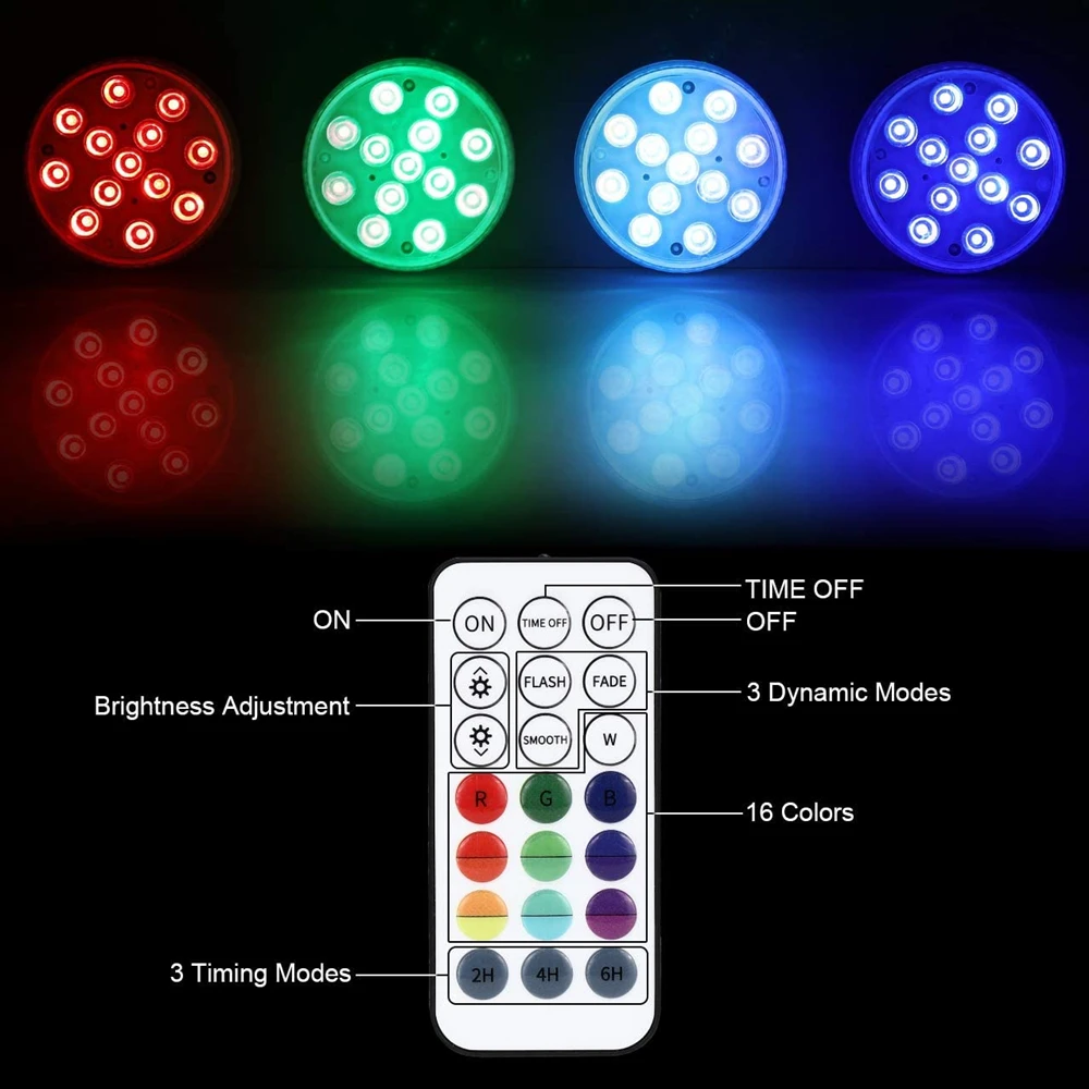 

IP68 Waterproof Multi Color Submersible LED Lights Underwater Night Lamp Tea Light Vase Bowl Party Wedding Christmas Decoration