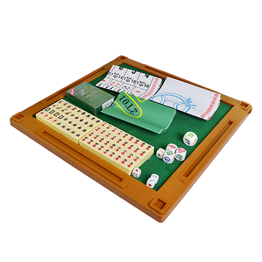 

Outdoor Entertainment Folding Mini Mahjong Set Multifunctional Board Game Set For Travel Family Leisure Time