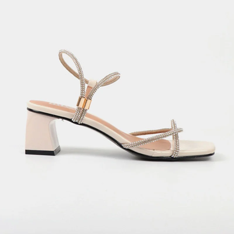 

New Summer Sandals Comfortable and Versatile Open-toe High-heeled Sandal Casual Outdoor Solid Color Plus Size Shoes Slides