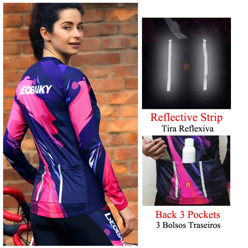 Дышащая летняя одежда для велоспорта с длинным рукавом Женский комплект из