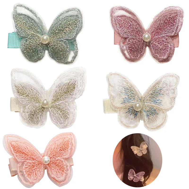 

Sweet Romantic Colorful Lace Embroidery Hair Clips Butterfly Hair Barrettes Hairpins for Women Wedding Hair Accessories