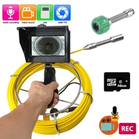 20m handheld industrial pipe inspection video camera dvr ip68 drain sewer pipeline industrial endoscope with 4 3inch monitor