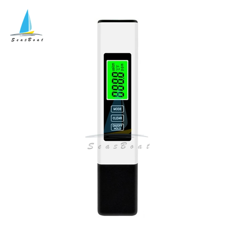 

Портативная многофункциональная цифровая ручка-тестер Датчик качества воды 3 в 1 TDS/EC с подсветкой дисплея