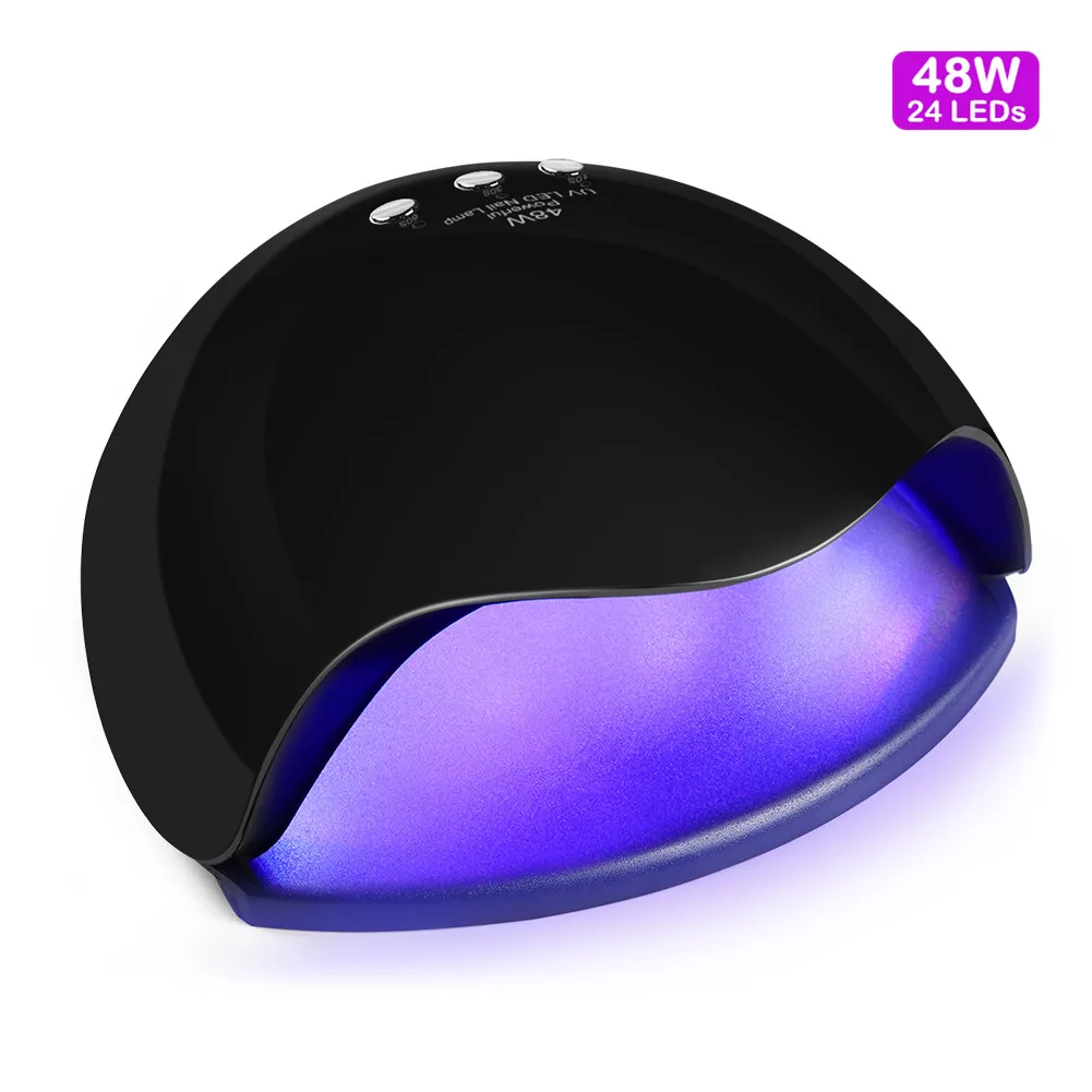 48W 24LEDS Black 24/36/80 Вт УФ светодиодная лампа для ногтей Сушилка для ногтей гель лак 12/36 СИД УФ лампа для ногтей машина для отверждения 60 s/120 s таймер разъем USB - Цвет: 48W 24LEDS Black