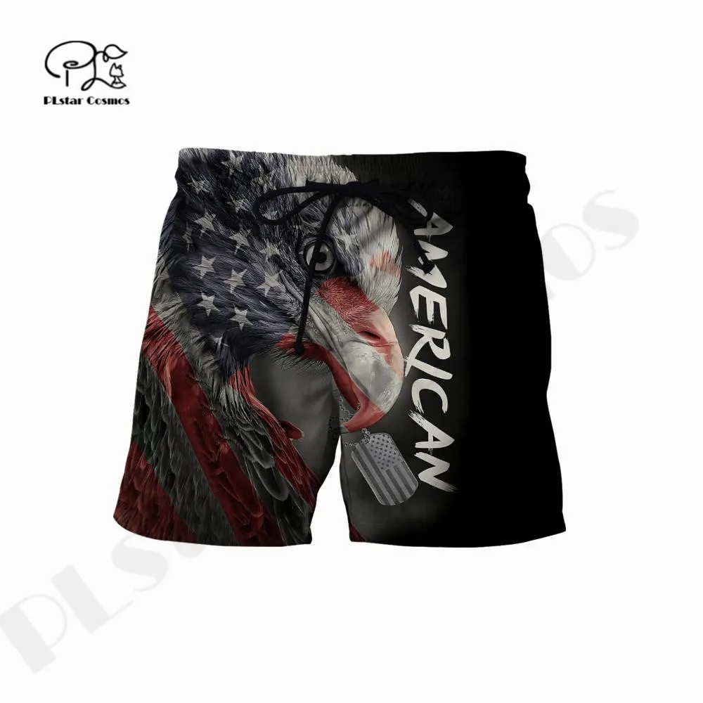 

PLstar Cosmos 3DPrint Aussie US Army Veteran Soldier Harajuku Unique Casual Unisex Funny Breathable Jogger Fitness shorts -1
