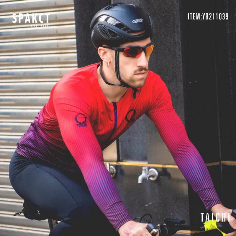 

SPAKCT 2021 Cycling Woman Jerseys Set Men Long Sleeves Bib Tight Pants Padded Bike Clothing Sport Bicycle Cycling Shirts Wear
