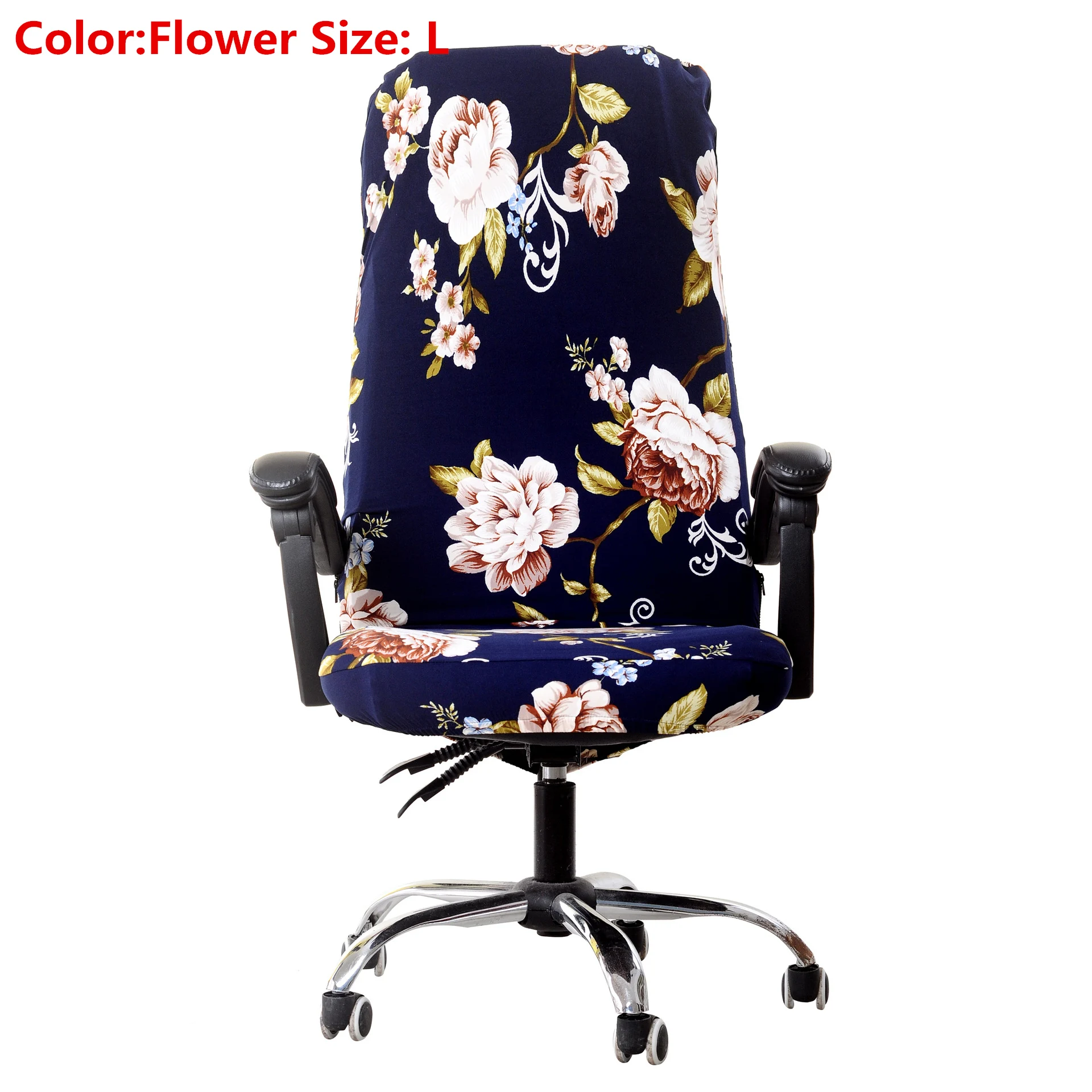 Flower L S/M/L Размеры офисные эластичные чехлы на стулья из спандекса анти-грязные Чехлы для компьютерного кресла Сменные Чехлы для офисных стульев - Цвет: Flower L