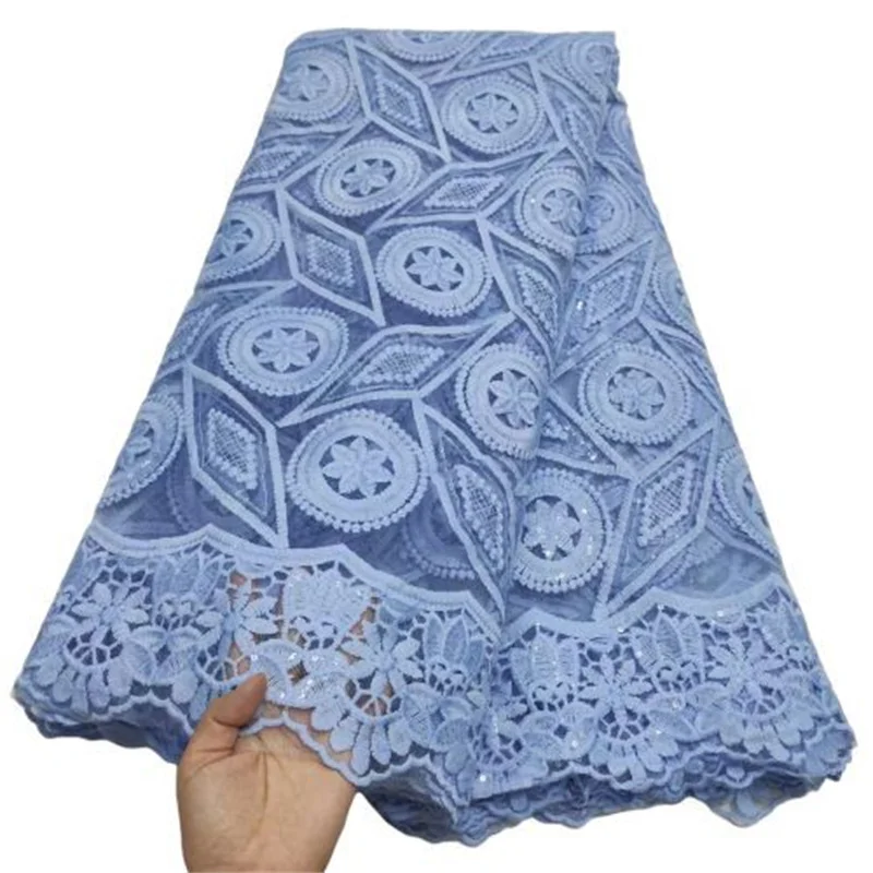 

2022 белая африканская кружевная ткань с блестками небесно-голубая французская сетчатая кружевная ткань тюль шелковые кружева для свадебной...