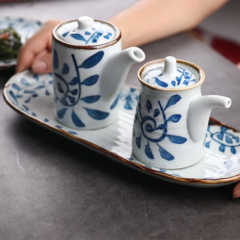 FANCITY в японском стиле ретро Керамическая приправа соевый соус уксус бутылка