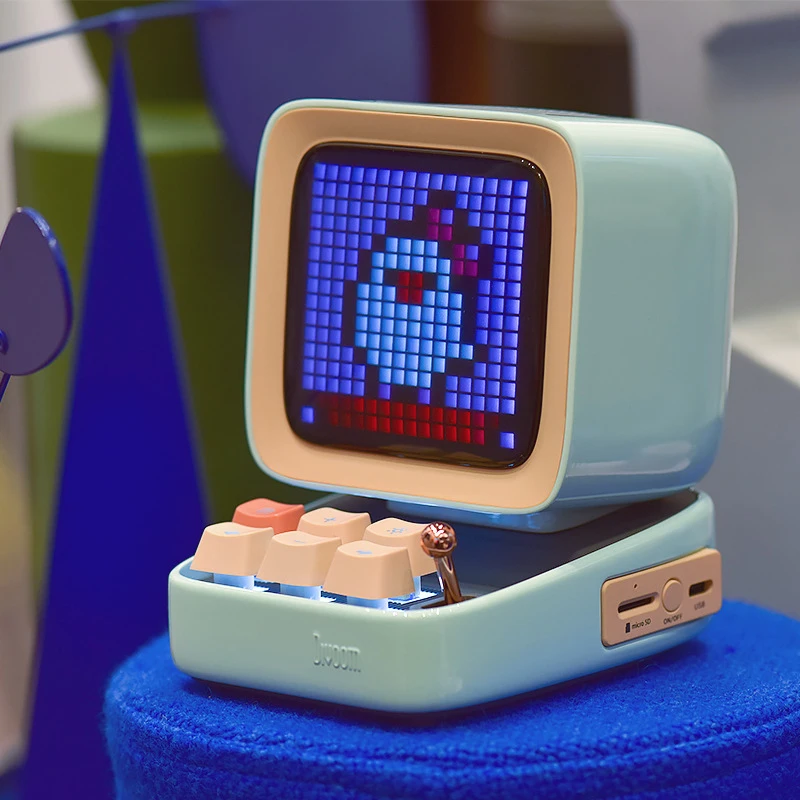 Divoom DITOO Pixel Bluetooth Wireless Speaker Dark colorful Mechanical retro computer model Smart Alarm clock | Электроника