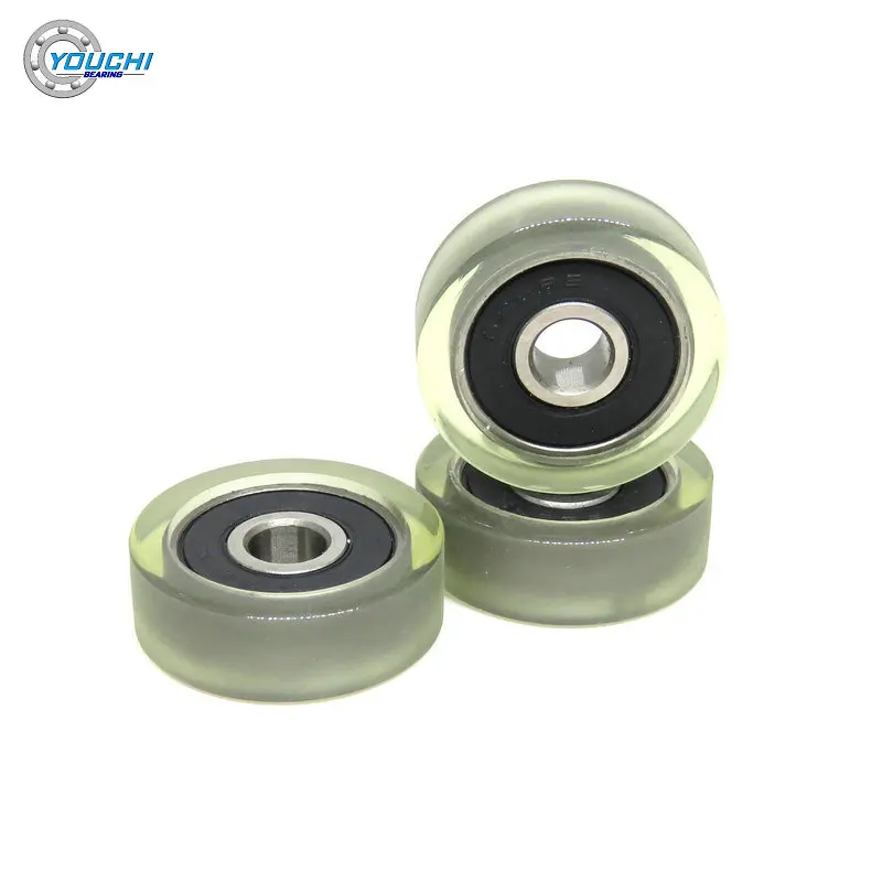 

2pcs OD 24mm PU Coated Roller With 626RS Bearing PU62624-8 Rubber Bearings 6x24x8mm Doors And Windows Polyurethane Mute Pulleys