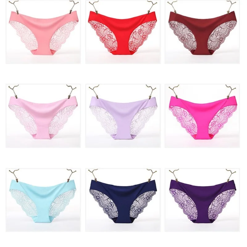 

KYLIE PINK Women Sexy Lace Panties Lingerie Seamless Underpants Plus Size String Sexy Lace Female Underwear Cotton Briefs