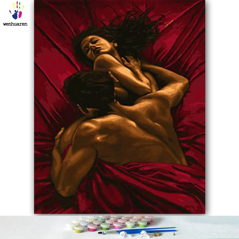 DIY картинки для раскраски по номерам с цветами Обнимайте друг друга картина