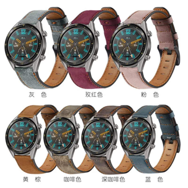 Ремешок для часов huawei gt 2 браслет из натуральной воловьей кожи в стиле ретро с