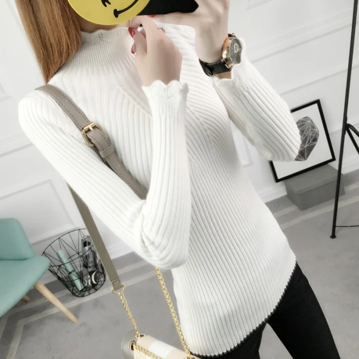 Jersey Mujer Invierno Thick Women Sweater and Pullovers Turtleneck Long Sleeve Hollow Out Solid Sueter Pull Femme | Женская одежда