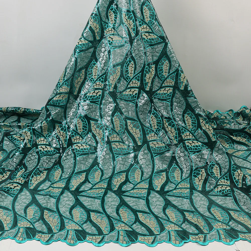 

NI.AI Nigerian Lace Fabrics African Lace Fabric 2021 High Quality Lace with Sequin, French Lace Fabric for Dress XY3779