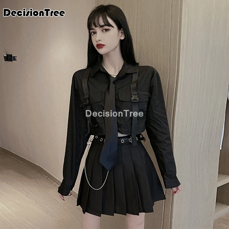 Костюм школьной униформы для девочек белая футболка топ плиссированная юбка