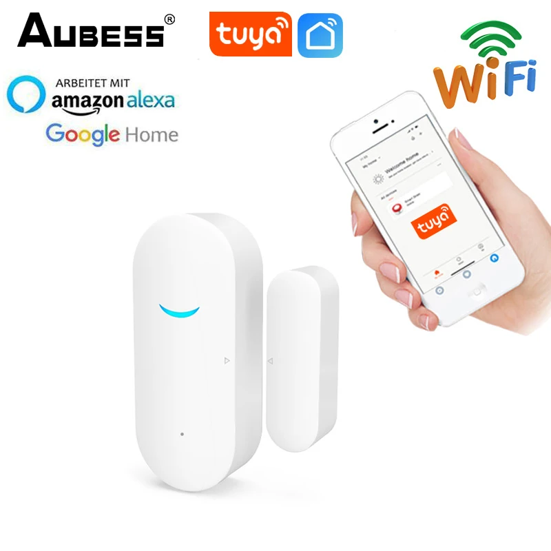 

Tuya Smart WiFi Door Sensor Door Open / Closed Detectors Wifi Home Alarm Alert Security Compatible With Alexa Google Home