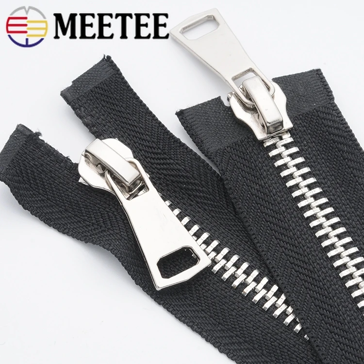 

1pc Cremallera Metal 8# Double Slider Metal Zippers New Open-End Zipper For Sewing Down Coat Garments Accessories