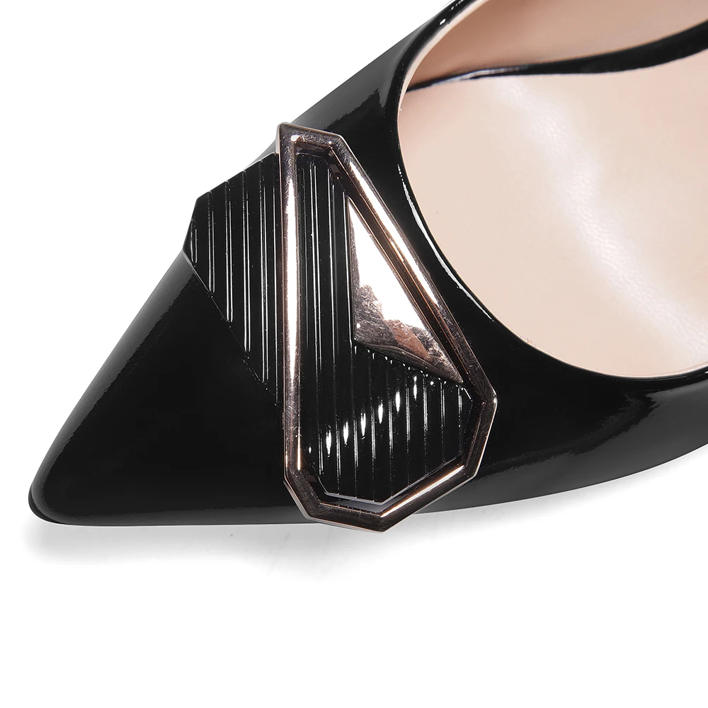 

Women elegant office shoes Genuine leather Cow Leather Pointed Toe slip-on Shoes women round high heels Comfortable work Pumps