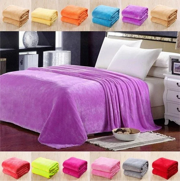 OUNEED супер мягкое теплое однотонное плюшевое Флисовое одеяло покрывало диван