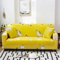 cute printed sofa cover for living room chaise longueanti skid soft stretch washable1 2 3 4 seateryellow cartoon cat