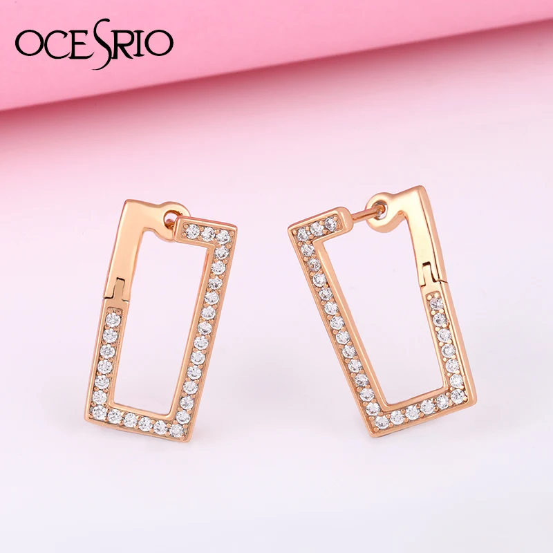 OCESRIO новинка розовое золото 585 простая Геометрическая искусственная бижутерия