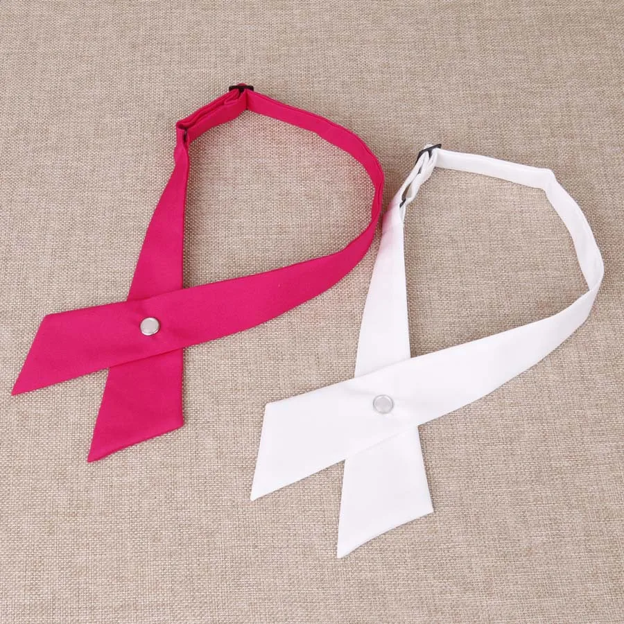 Linbaiway Мода крест галстук бабочка для женщин ручной работы сплошной Мужская