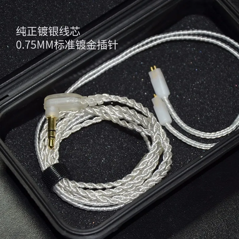 Плотным верхним ворсом KZ ZS3 ZS4 ZS5 ZS6 кабель 2pin 0,75 мм обновлен с серебряным покрытием кабель наушников обновления кабель для наушников Наушники KZ ZS4 ZSA ED16
