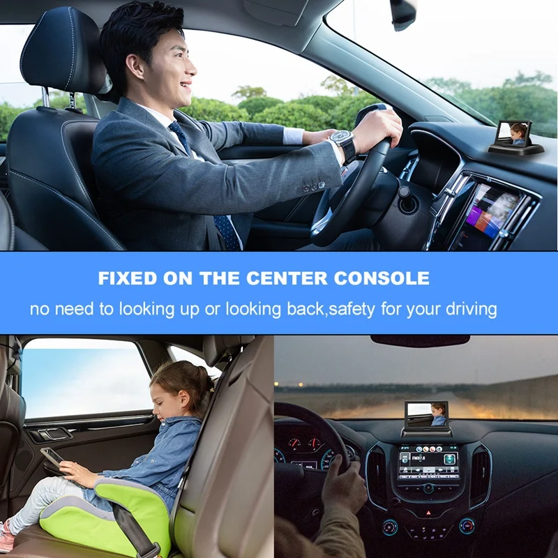 Goedkoop Baby Auto Spiegel Met Nachtzicht 360 Verstelbare 4.3 Inch Hd Baby Display Achter Camera Autostoel Rear Facing Baby Monitor