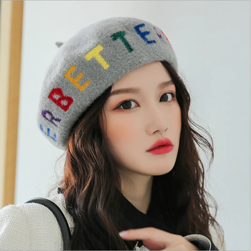 Новинка 2021 зимний женский шерстяной вязаный берет во французском стиле с