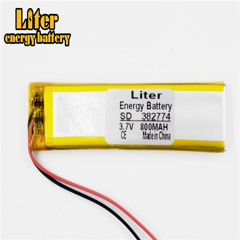 Li-po 3 7 V 800mAH 382774 полимерный литий-ионный/литий-ионный аккумулятор для GPS mp3 mp4 mp5 dvd