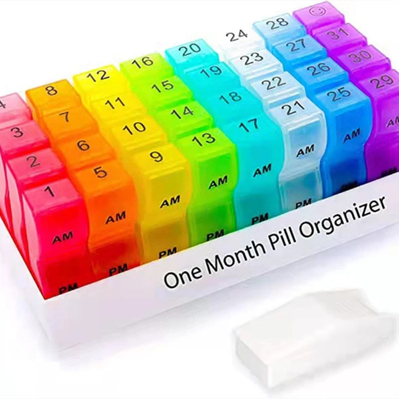 

Monthly Pill Storage Box Medicine Pill's Box 31 Days Pillbox Organizer Splitters Pill Case Large Capacity Medicine Container