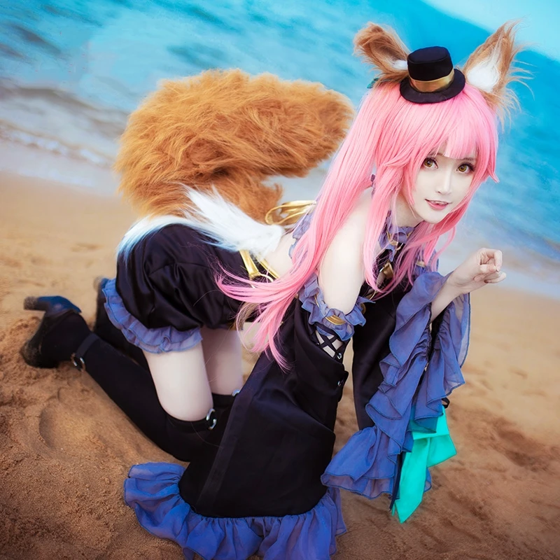

New Fate/EXTRA FGO Tamamo no Mae Cosplay Costume Black Magician Costume Fox Cosplay Halloween Carnival Party Costumes for Women