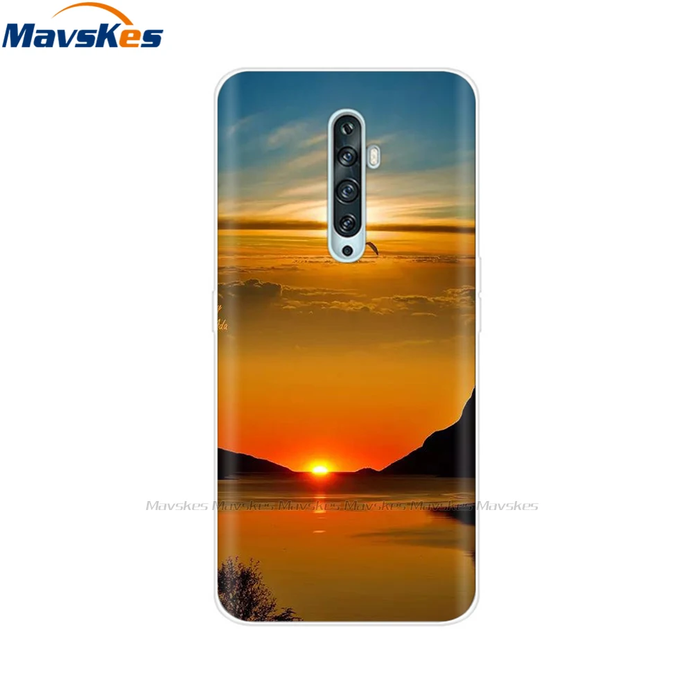 For OPPO Reno 2 Case Cat Flower Soft TPU Clear Back Cover for OPPO Reno 2Z Reno2 Z F Reno2Z Cases Reno 10X Zoom Silicone Bumper