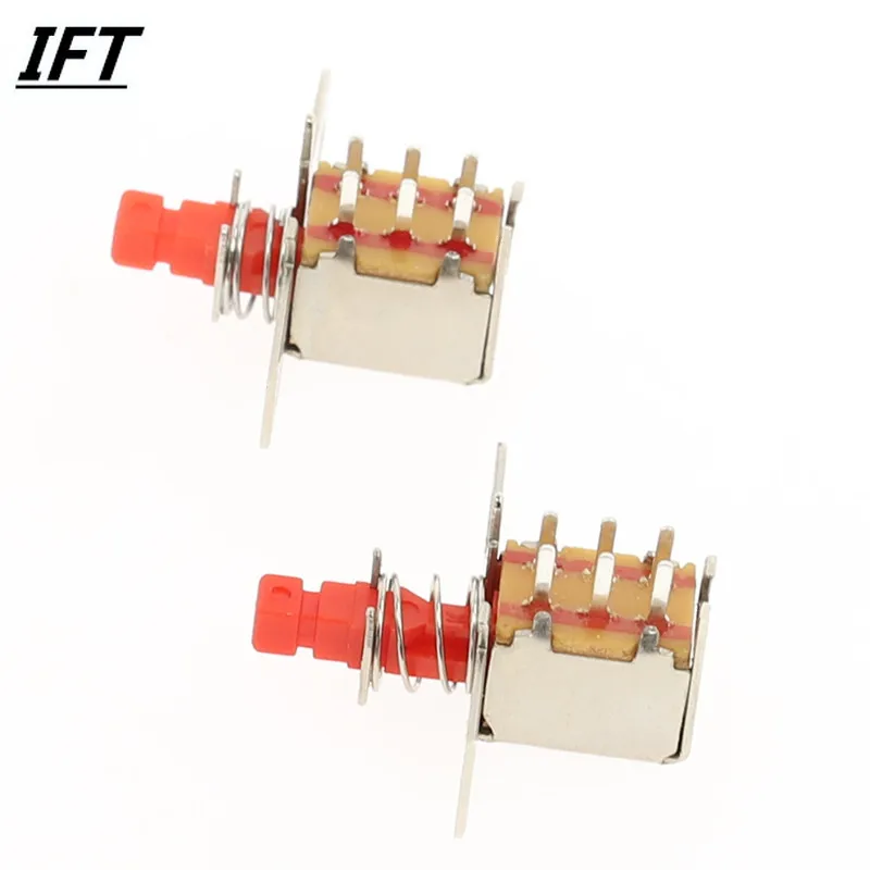 10Pcs Free shopping A03-08 6pin TV Power Switch With Spring Self-locking Red DC 12V 50MA Unidirection Push-button | Обустройство дома