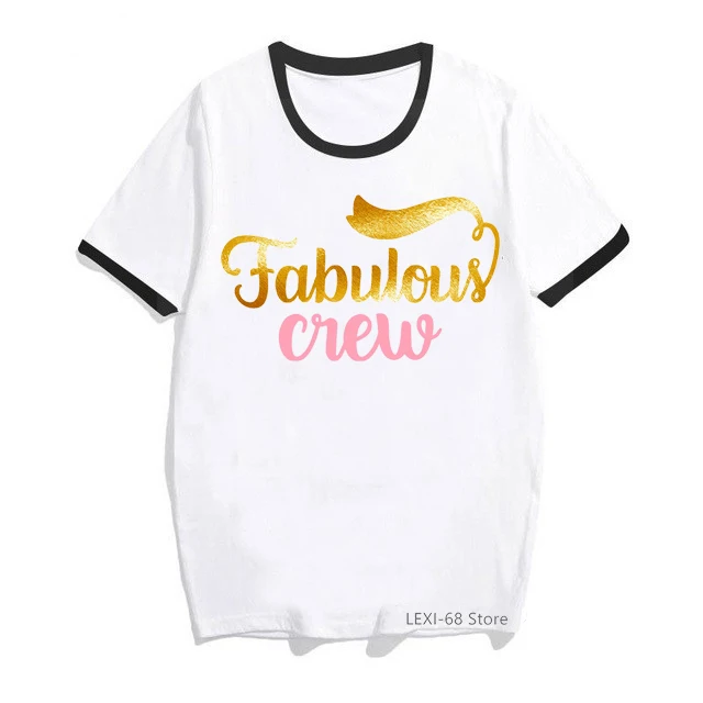 Золотая сказочная женская футболка с буквенным принтом летние модные топы Femme