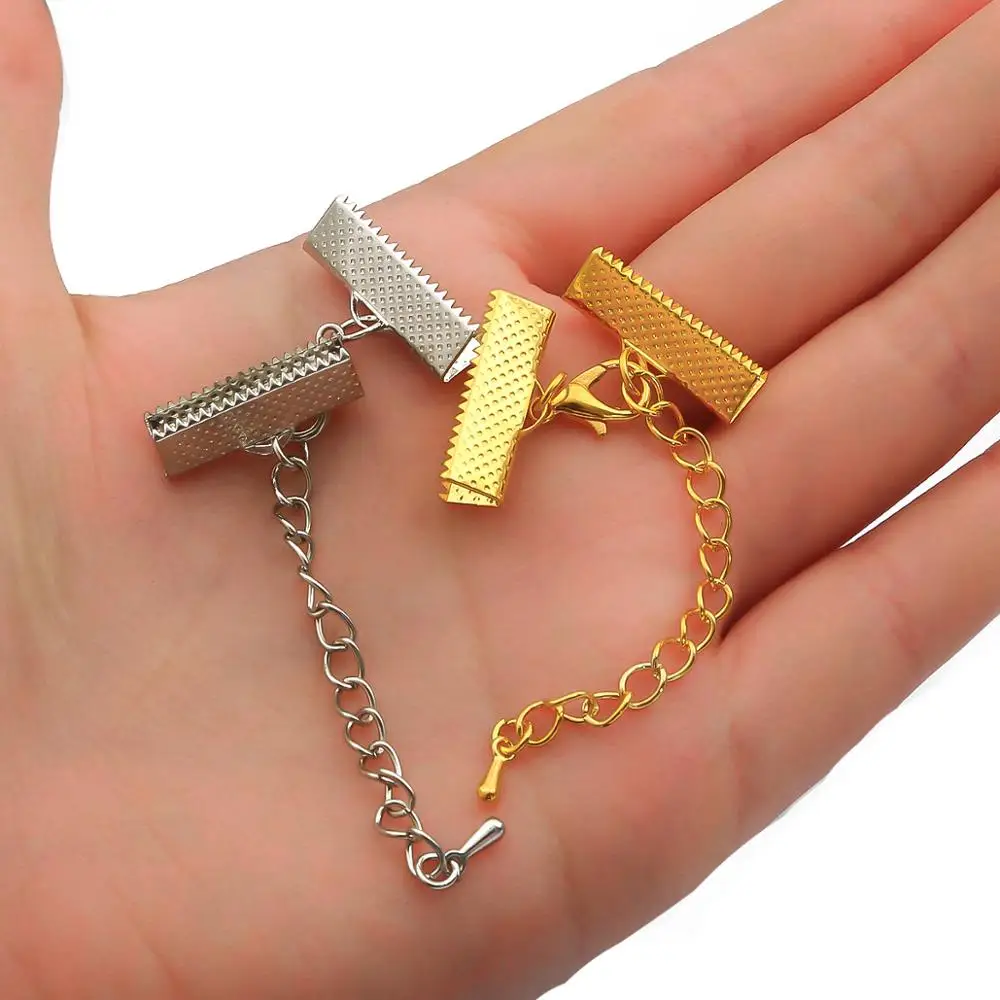 Застежка-карабин для браслетов сделай сам Концевая застежка кожаного шнура с