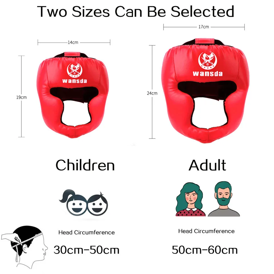 

Kick Boxing Helmet Men Women PU Karate Muay Thai Guantes De Boxeo Free Fight MMA Sanda Training Adults Kids Equipment