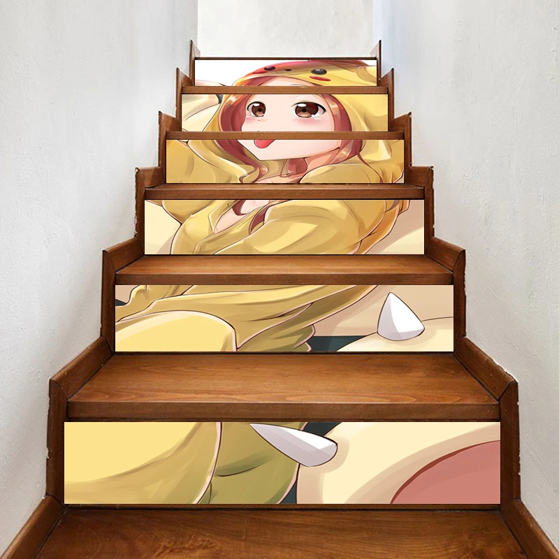 Самоклеящиеся 3D обои аниме обновление детей DIY ПВХ наклейки лестницы