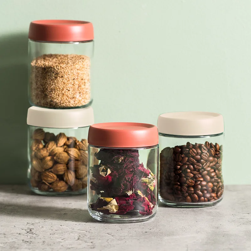 

Airtight Tank Household Storage Tank Large Capacity Round with Lid Kitchen Cereal Storage Box Dried Fruit Jar