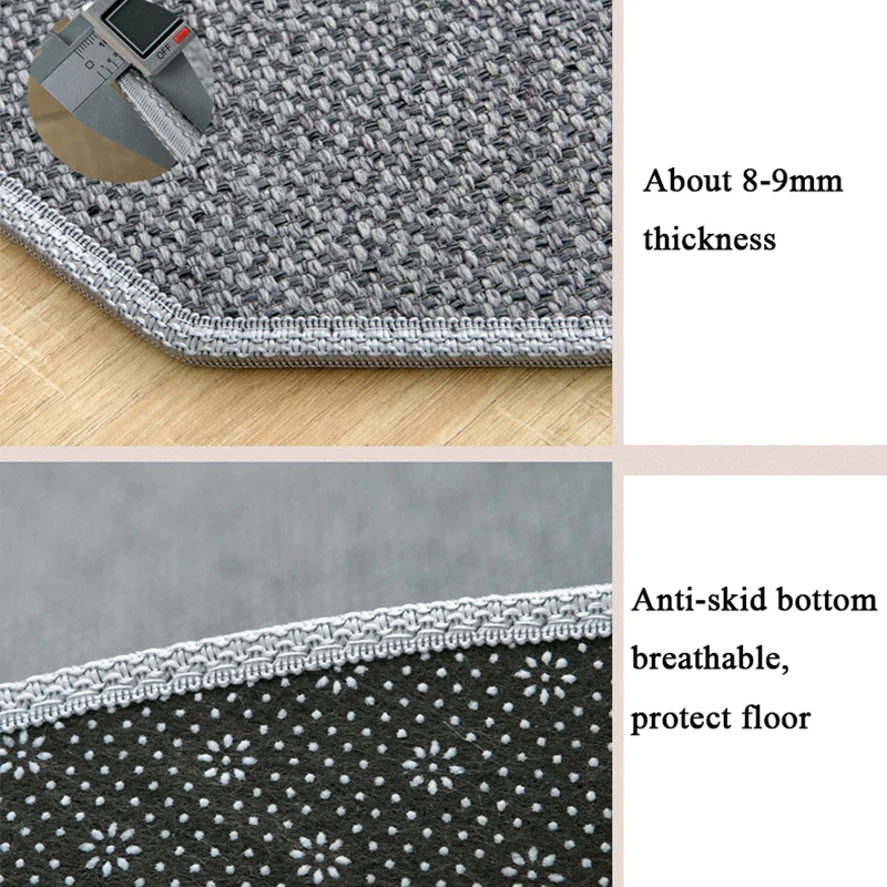 

Cotton Linen Woven Round Rugs and Carpet for Living Room Bedroom Solid Non-Slip Computer Chair Mat Soft Carpet Kids Room Rug