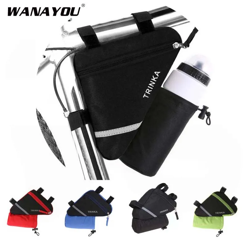 Треугольная велосипедная сумка с сумкой для бутылки водой на переднюю раму