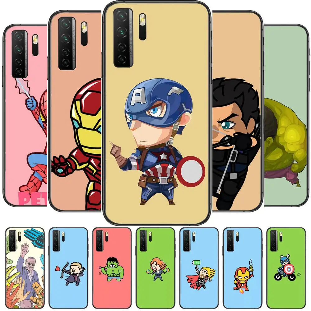 

Marvel cartoon Avengers Black Soft Cover The Pooh For Huawei Nova 8 7 6 SE 5T 7i 5i 5Z 5 4 4E 3 3i 3E 2i Pro Phone Case cases
