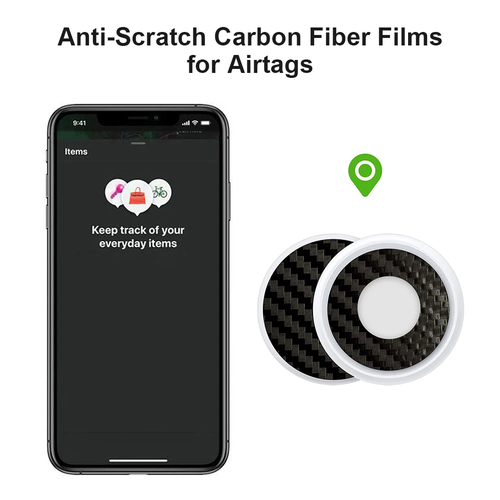 

Защитная пленка для Apple AirTag, черная пленка из углеродного волокна с защитой от царапин