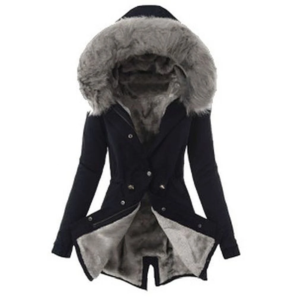 Зимний женский пуховик 3XL с капюшоном длинная куртка Женское пальто ультратонкий