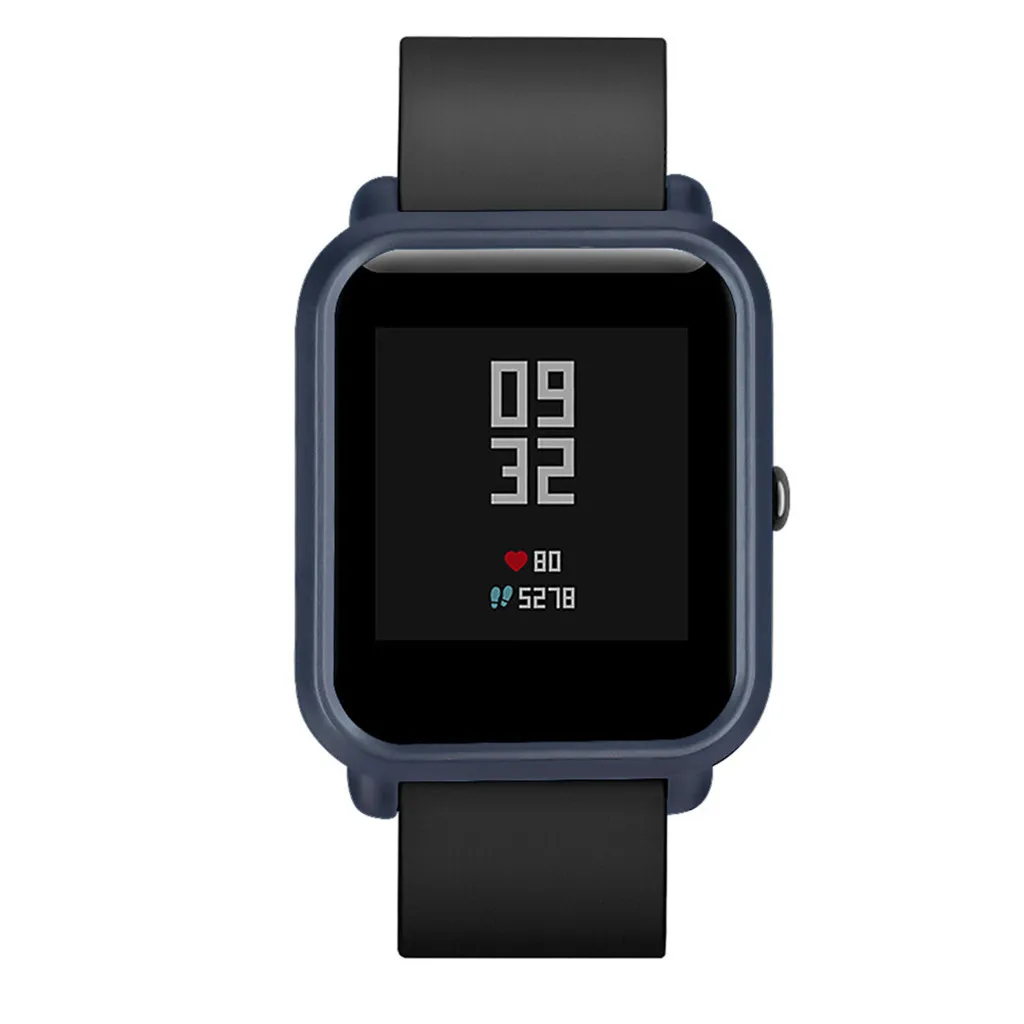 Черный Защитный чехол для Xiaomi Huami Amazfit Bip Молодежные умные часы ремешок пластиковый корпус ПК Бампер#50 - Цвет: Черный