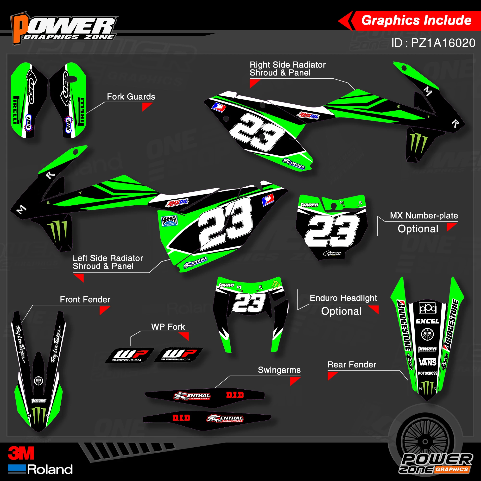 PowerZone пользовательские команды графики фоны наклейки 3m Набор для KTM SXF MX 16 18 EXC XCW