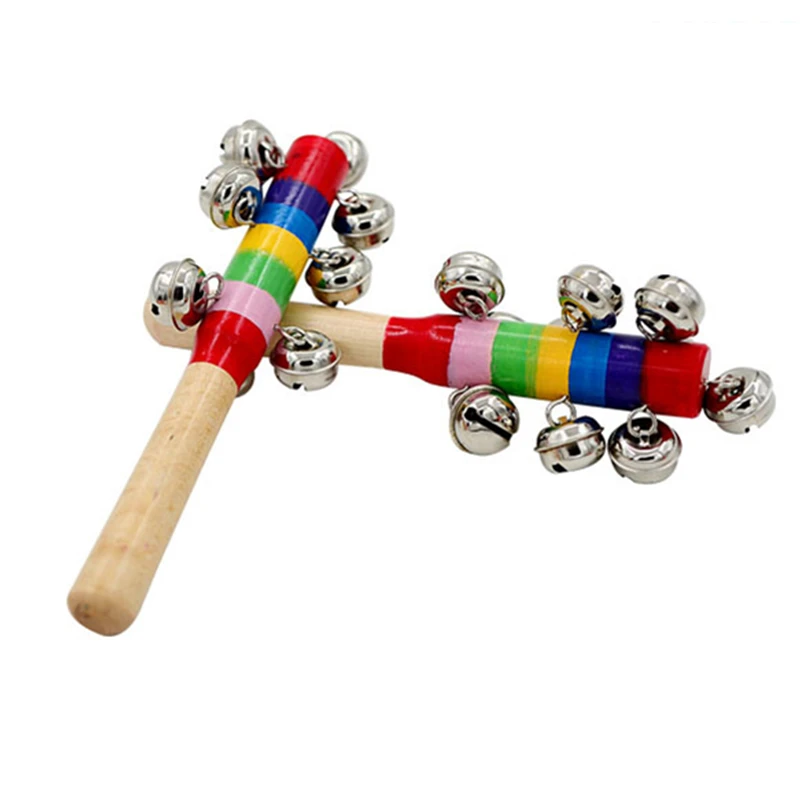 

Музыкальный шейкер orff инструменты палочка шейкер перкуссия 10 колокольчиков Радужный колокольчик палочки детские игры игрушки Детские ...